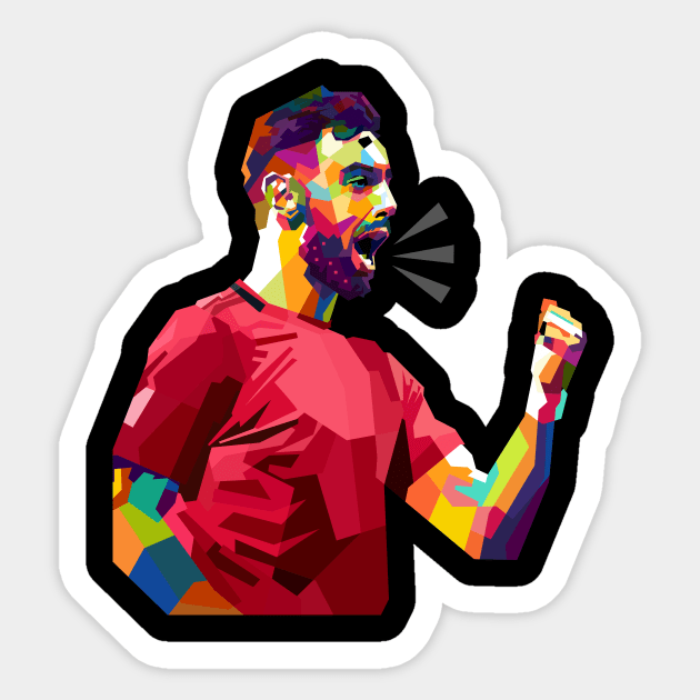 Bruno Fernandes WPAP Sticker by awangwidyatama